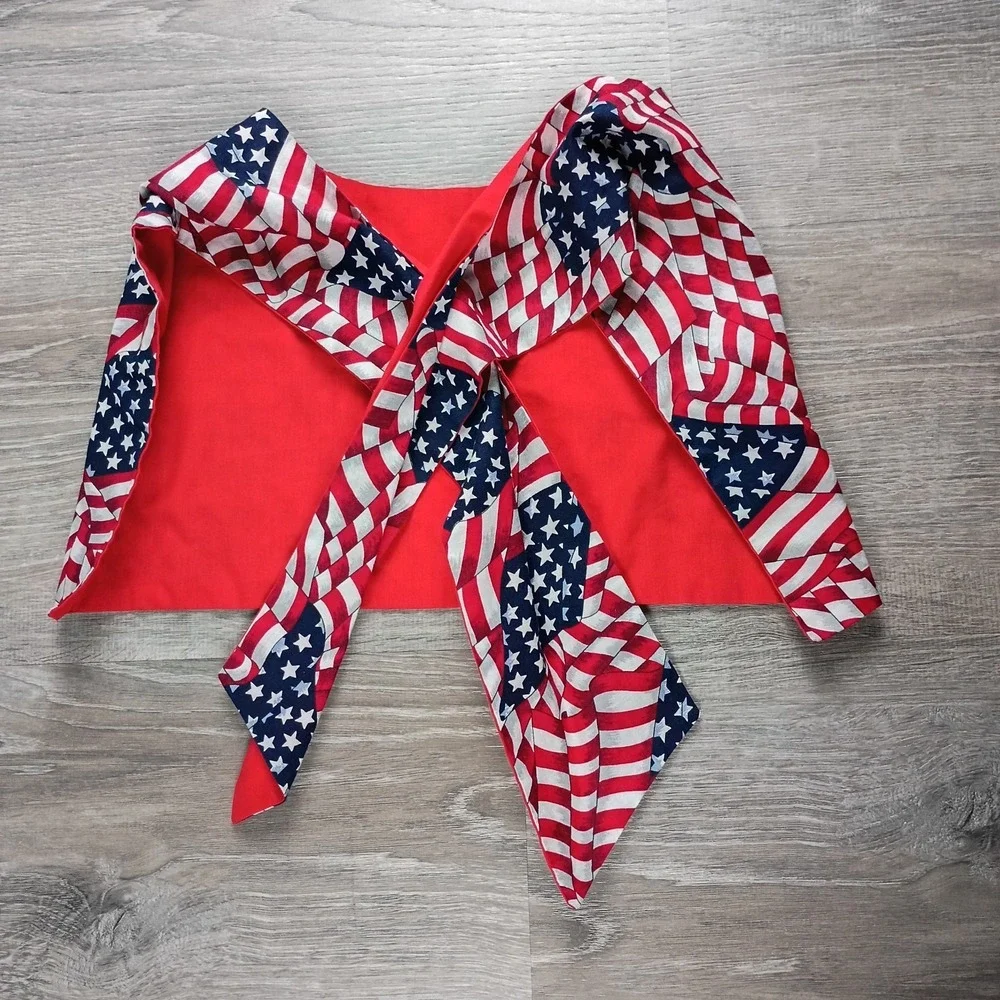 American Flag Neck Scarf Red White Blue Stars Shoulder Cover Patriotic